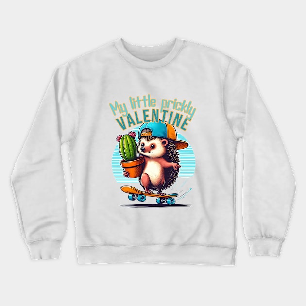 Valentine Hedgehog Valentine Hedgehog 2024 Crewneck Sweatshirt by BukovskyART
